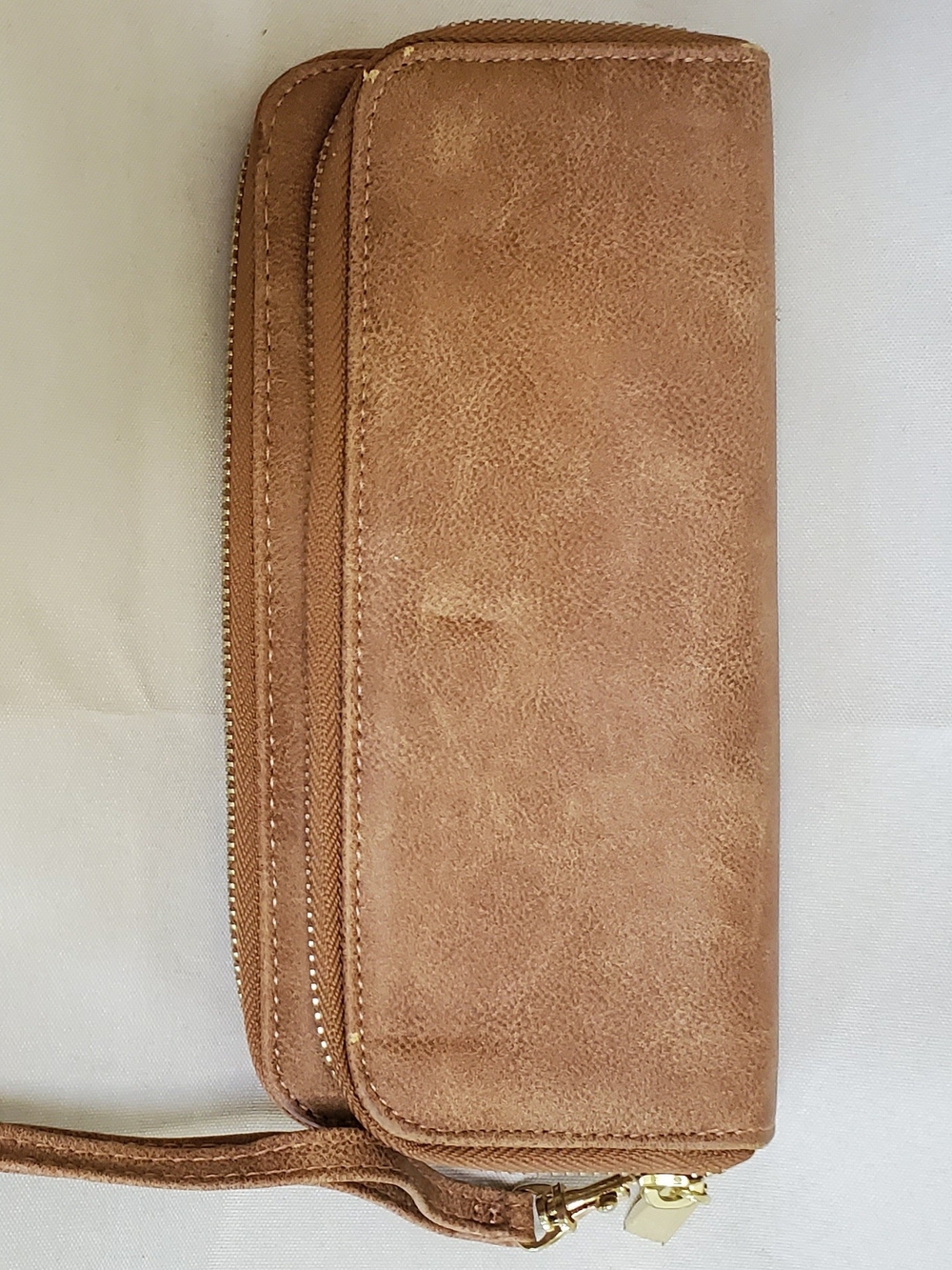 Charming Charlie Tan Zip-Around Wallet Wristlet